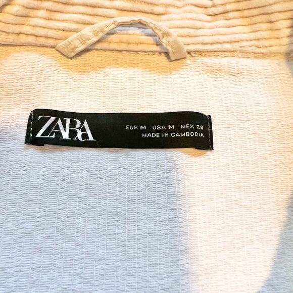 Zara Corduroy Shacket | White | Medium - Picture 4 of 6